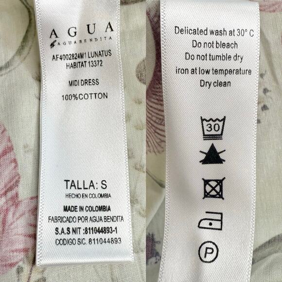 Agua by Agua Bendita Lunatus Habitat Midi Dress Embellished Cotton S - Picture 14 of 16